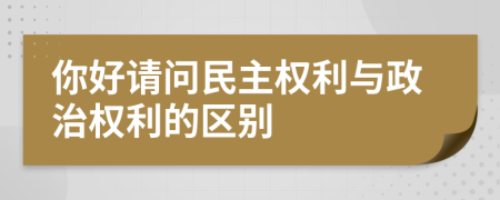 你好请问民主权利与政治权利的区别