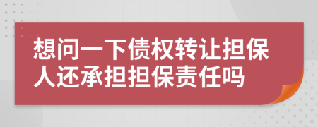 想问一下债权转让担保人还承担担保责任吗