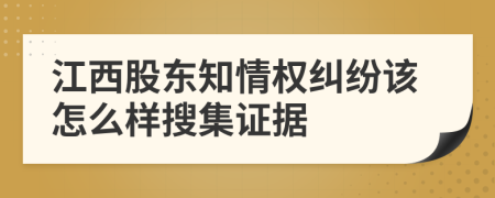 江西股东知情权纠纷该怎么样搜集证据