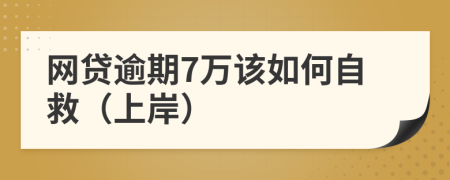 网贷逾期7万该如何自救（上岸）