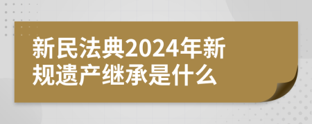 新民法典2024年新规遗产继承是什么