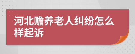河北赡养老人纠纷怎么样起诉