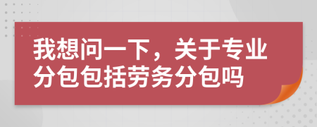 我想问一下，关于专业分包包括劳务分包吗