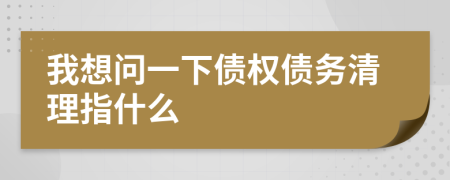 我想问一下债权债务清理指什么
