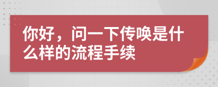 你好，问一下传唤是什么样的流程手续