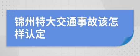 锦州特大交通事故该怎样认定