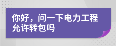 你好，问一下电力工程允许转包吗