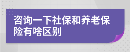 咨询一下社保和养老保险有啥区别