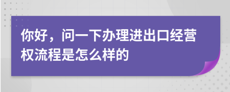 你好，问一下办理进出口经营权流程是怎么样的