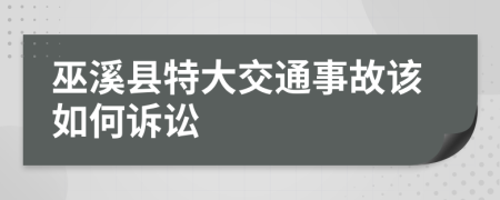 巫溪县特大交通事故该如何诉讼
