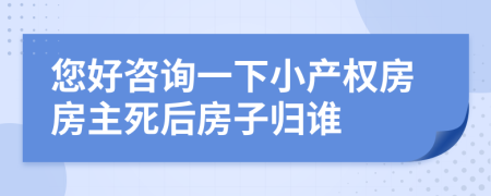 您好咨询一下小产权房房主死后房子归谁