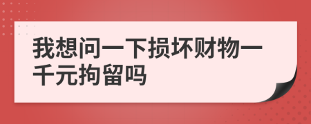 我想问一下损坏财物一千元拘留吗