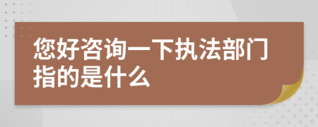 您好咨询一下执法部门指的是什么