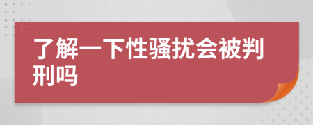 了解一下性骚扰会被判刑吗