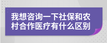 我想咨询一下社保和农村合作医疗有什么区别
