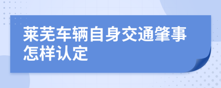 莱芜车辆自身交通肇事怎样认定