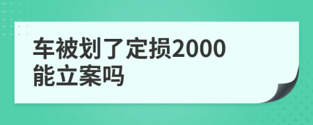 车被划了定损2000能立案吗