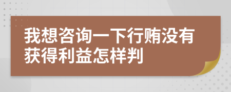 我想咨询一下行贿没有获得利益怎样判
