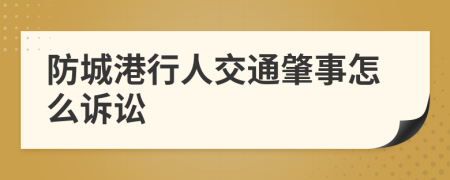 防城港行人交通肇事怎么诉讼