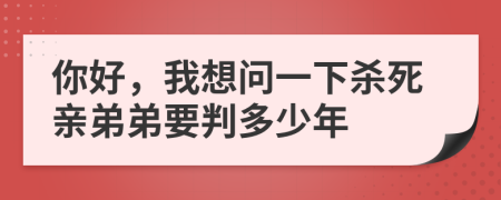 你好，我想问一下杀死亲弟弟要判多少年