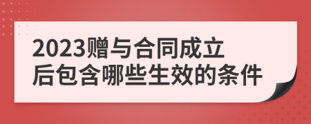 2023赠与合同成立后包含哪些生效的条件