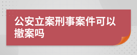 公安立案刑事案件可以撤案吗