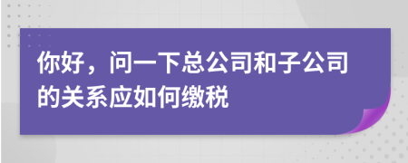 你好，问一下总公司和子公司的关系应如何缴税
