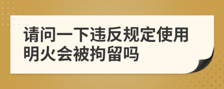 请问一下违反规定使用明火会被拘留吗