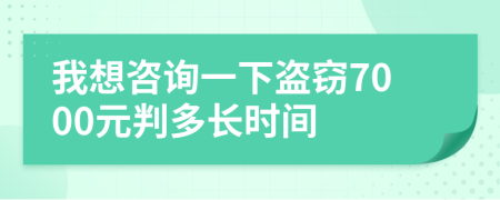 我想咨询一下盗窃7000元判多长时间