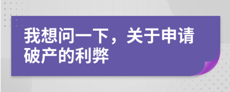 我想问一下，关于申请破产的利弊