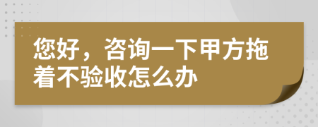您好，咨询一下甲方拖着不验收怎么办