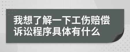 我想了解一下工伤赔偿诉讼程序具体有什么