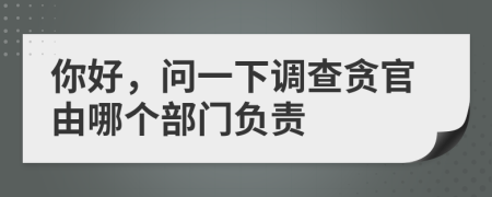 你好，问一下调查贪官由哪个部门负责