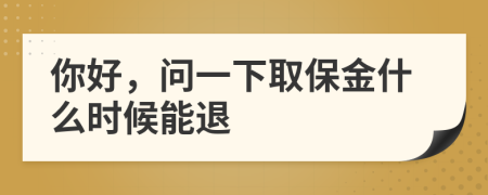你好，问一下取保金什么时候能退