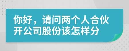 你好，请问两个人合伙开公司股份该怎样分