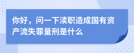 你好，问一下渎职造成国有资产流失罪量刑是什么