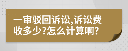 一审驳回诉讼,诉讼费收多少?怎么计算啊?