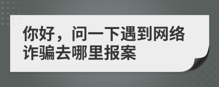 你好，问一下遇到网络诈骗去哪里报案
