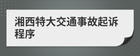 湘西特大交通事故起诉程序
