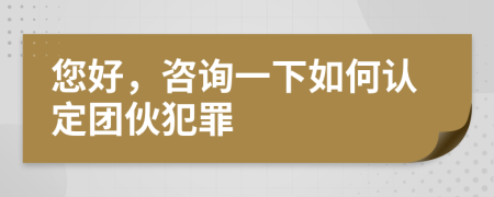 您好，咨询一下如何认定团伙犯罪