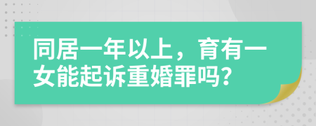 同居一年以上，育有一女能起诉重婚罪吗？