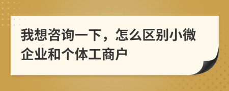 我想咨询一下，怎么区别小微企业和个体工商户