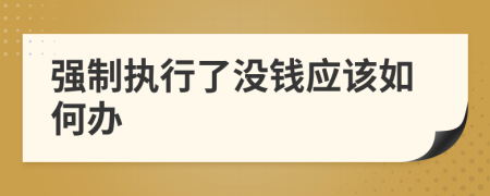 强制执行了没钱应该如何办