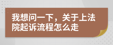 我想问一下，关于上法院起诉流程怎么走