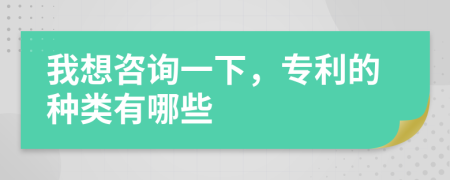我想咨询一下，专利的种类有哪些