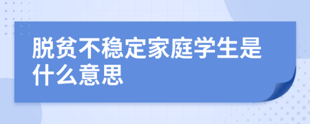 脱贫不稳定家庭学生是什么意思