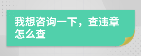 我想咨询一下，查违章怎么查