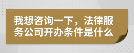 我想咨询一下，法律服务公司开办条件是什么