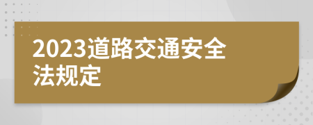 2023道路交通安全法规定