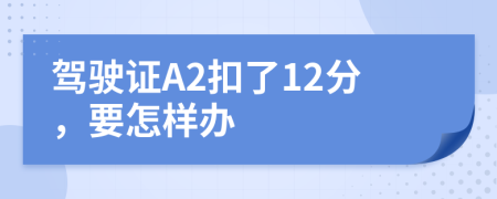 驾驶证A2扣了12分，要怎样办